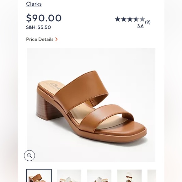 Clarks Collection Leather Heeled Sandals -Jaylan Dusk Womenโs Size 7M $90 - Picture 2 of 11